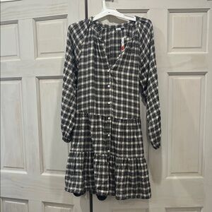 GAP Black and White Plaid Kids Dress
